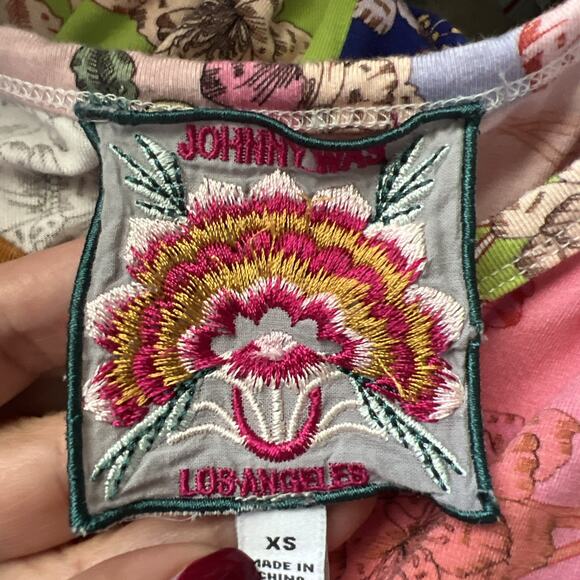 Johnny Was XS Cosmo Easy Fit Bamboo Midi Dress Stretch Cottage Floral Boho J10 - Picture 8 of 8